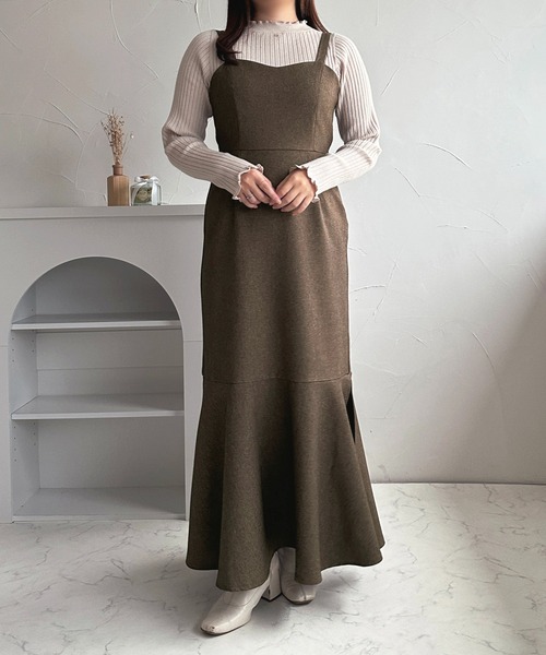 セール】スリットマーメイドキャミワンピース【ZOZOTOWN限定