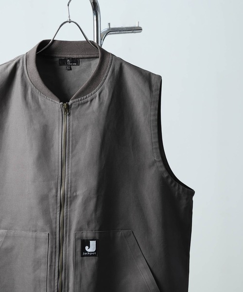 ZIP FIVE（ジップファイブ）の「【ZIP FIVE】 ピスネーム ルーズシルエット ダック ワークベスト（ベスト・メンズ・グレー/ネイビー/カーキ・MEDIUM/LARGE）」の8枚目の写真