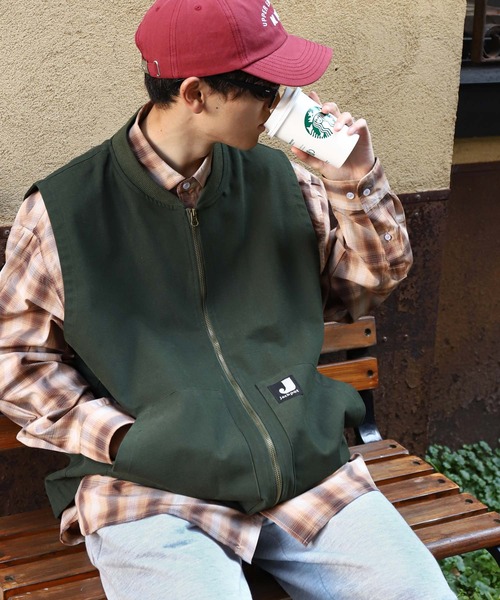 ZIP FIVE（ジップファイブ）の「【ZIP FIVE】 ピスネーム ルーズシルエット ダック ワークベスト（ベスト・メンズ・グレー/ネイビー/カーキ・MEDIUM/LARGE）」の4枚目の写真