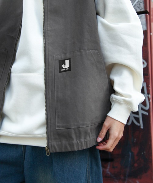 ZIP FIVE（ジップファイブ）の「【ZIP FIVE】 ピスネーム ルーズシルエット ダック ワークベスト（ベスト・メンズ・グレー/ネイビー/カーキ・MEDIUM/LARGE）」の19枚目の写真