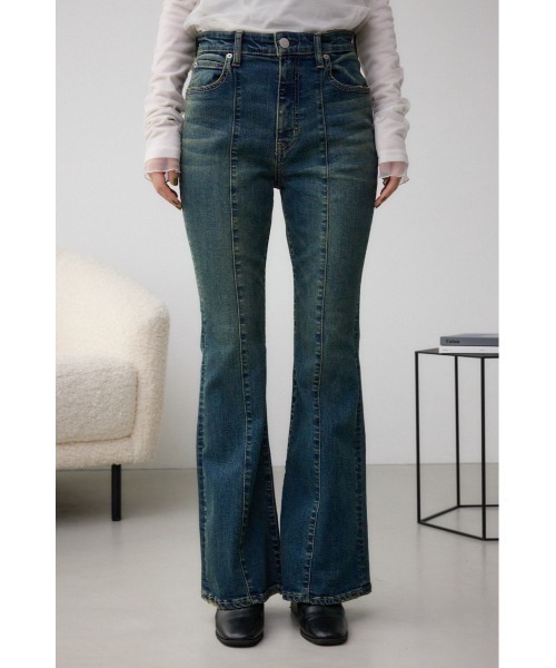 mnml オーバーダイフレアデニム ダーティーヴィンテージウォッシュ 新品 30 AZUL DENIM オーバーダイ切替フレアデニム（デニムパンツ