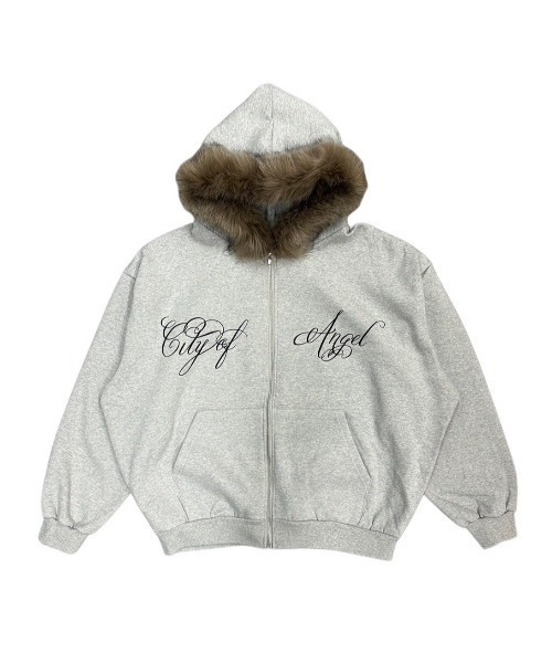 XU（エックスユー）の「【Never mind the XU】fur hoodie / 【ネバーマインド ザ エックスユー】ファージップパーカー  <着用動画あり>（パーカー・レディース・グレー/ブラック・ONE SIZE）」の5枚目の写真