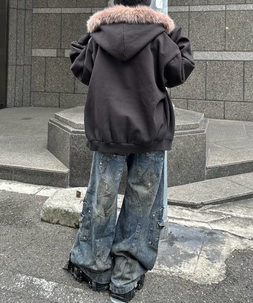 XU（エックスユー）の「【Never mind the XU】fur hoodie / 【ネバー