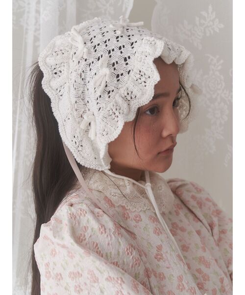 merry jenny（メリージェニー）の「りぼんたくさんヘッドドレス　/　リボンたくさんヘッドドレス（カチューシャ・レディース・ブラック/オフホワイト・FREE）」の7枚目の写真