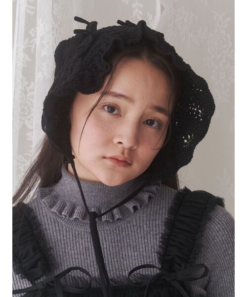 merry jenny（メリージェニー）の「りぼんたくさんヘッドドレス　/　リボンたくさんヘッドドレス（カチューシャ・レディース・ブラック/オフホワイト・FREE）」の22枚目の写真