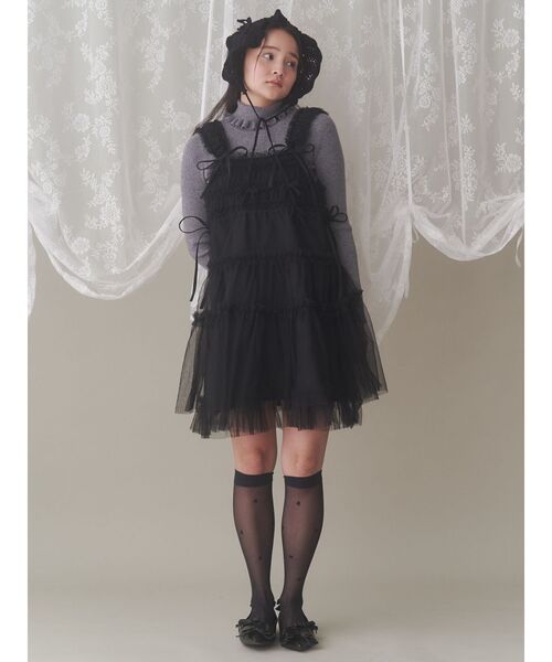 merry jenny（メリージェニー）の「りぼんたくさんヘッドドレス　/　リボンたくさんヘッドドレス（カチューシャ・レディース・ブラック/オフホワイト・FREE）」の19枚目の写真