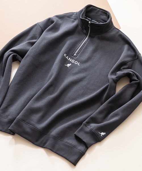 【KANGOL/カンゴール】ビッグシルエット ワンポイントロゴ刺繍 裏起毛 ハーフジップスウェット トレーナー フロントジップ（スウェット）｜KANGOL（カンゴール） 5,517円