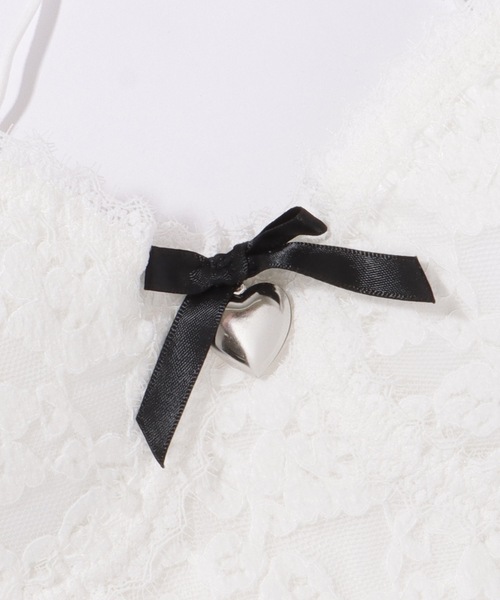 Lace Ladies(レースレディース)の「花柄 レース バック シャーリング カップ付き キャミソール(キャミソール・レディース・ブラック/アイボリー/ホワイト・FREE)」の10枚目の写真