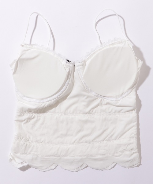 Lace Ladies(レースレディース)の「花柄 レース バック シャーリング カップ付き キャミソール(キャミソール・レディース・ブラック/アイボリー/ホワイト・FREE)」の5枚目の写真