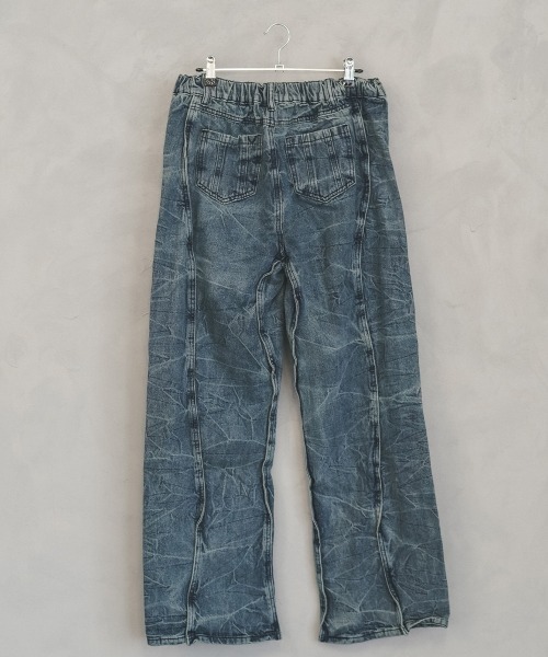 Shoowtime(ショウタイム)の「Cut design vintage wash wide denim pants / カットデザインビンテージウォッシュワイドデニムパンツ(デニムパンツ・メンズ・ブルー・SMALL/MEDIUM/LARGE/X-LARGE)」の9枚目の写真