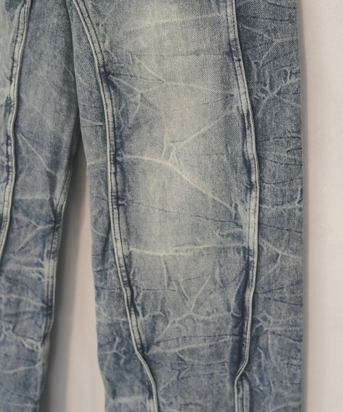 Shoowtime(ショウタイム)の「Cut design vintage wash wide denim pants / カットデザインビンテージウォッシュワイドデニムパンツ(デニムパンツ・メンズ・ブルー・SMALL/MEDIUM/LARGE/X-LARGE)」の12枚目の写真