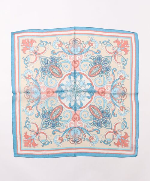 Q（キュー）の「シルク混パネルスカーフ（バンダナ/スカーフ・レディース・ブルー系その他/レッド系その他・ONE SIZE）」の3枚目の写真