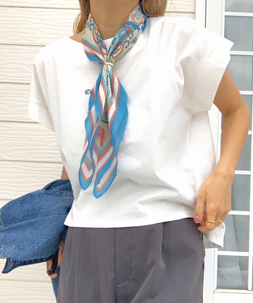 Q（キュー）の「シルク混パネルスカーフ（バンダナ/スカーフ・レディース・ブルー系その他/レッド系その他・ONE SIZE）」の9枚目の写真