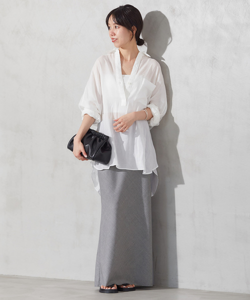 plage RAMIE LYOCELL WIDE シャツ 追加》RAMIE LYOCELL CROPPED シャツ 2（シャツ／ブラウス）｜Plage