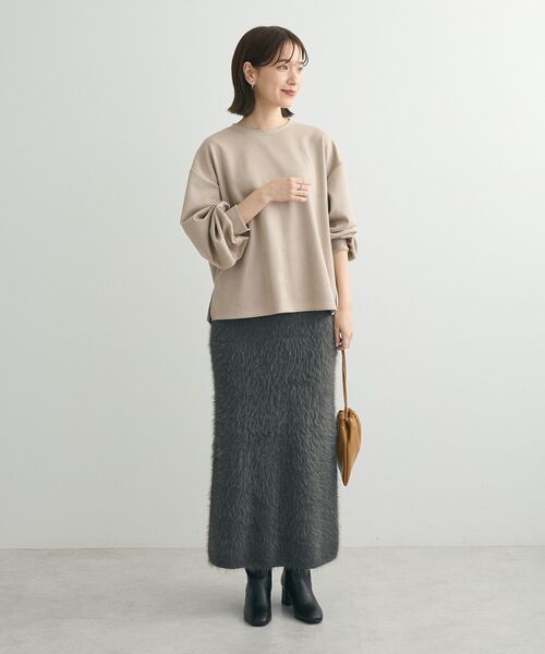 Petit fleur(プチフルール)の「・Petit Fleur シャギーニットスカート(スカート・レディース・チャコールグレー/アイボリー/ブラック・FREE)」の10枚目の写真