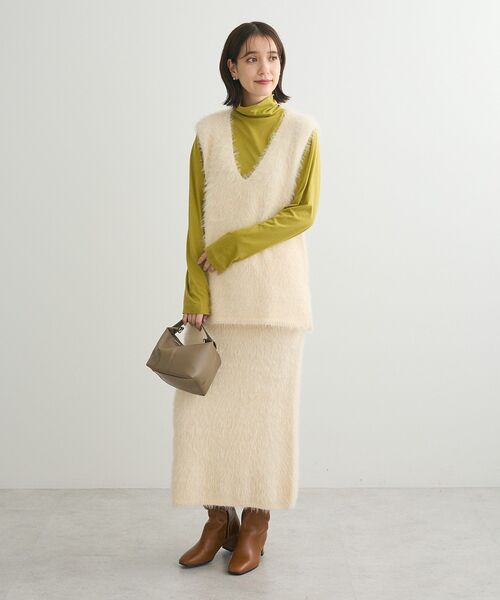 Petit fleur(プチフルール)の「・Petit Fleur シャギーニットスカート(スカート・レディース・チャコールグレー/アイボリー/ブラック・FREE)」の11枚目の写真