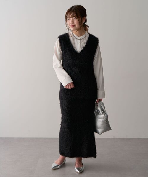 Petit fleur(プチフルール)の「・Petit Fleur シャギーニットスカート(スカート・レディース・チャコールグレー/アイボリー/ブラック・FREE)」の13枚目の写真