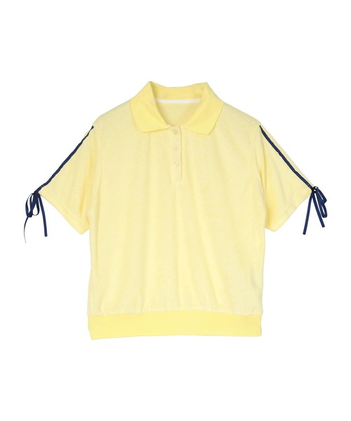 miette(ミエット)の「配色リボンパイルトップス(Tシャツ/カットソー・レディース・ライトイエロー/ホワイト/ネイビー・FREE)」の6枚目の写真