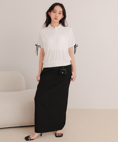 miette(ミエット)の「配色リボンパイルトップス(Tシャツ/カットソー・レディース・ライトイエロー/ホワイト/ネイビー・FREE)」の19枚目の写真