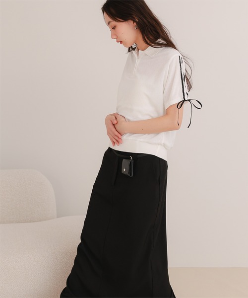 miette(ミエット)の「配色リボンパイルトップス(Tシャツ/カットソー・レディース・ライトイエロー/ホワイト/ネイビー・FREE)」の18枚目の写真