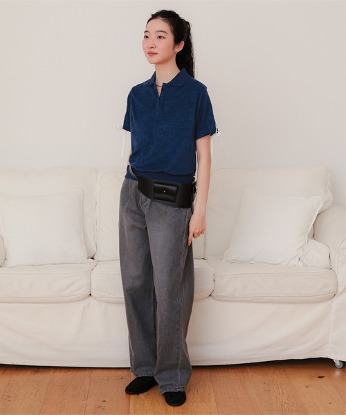 miette(ミエット)の「配色リボンパイルトップス(Tシャツ/カットソー・レディース・ライトイエロー/ホワイト/ネイビー・FREE)」の16枚目の写真