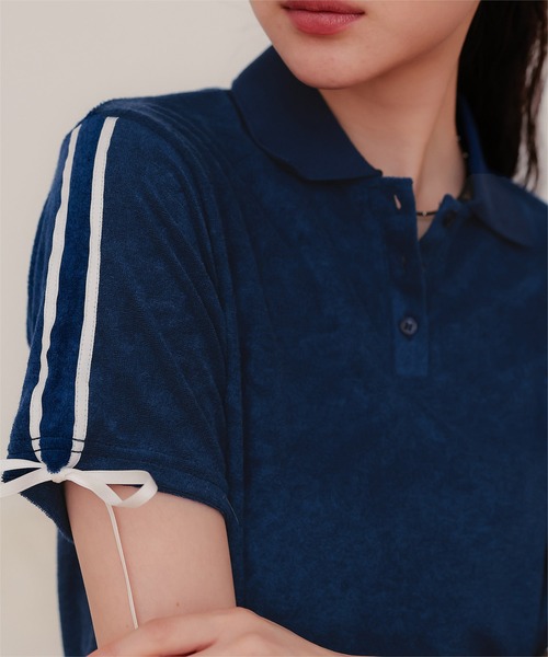 miette(ミエット)の「配色リボンパイルトップス(Tシャツ/カットソー・レディース・ライトイエロー/ホワイト/ネイビー・FREE)」の15枚目の写真