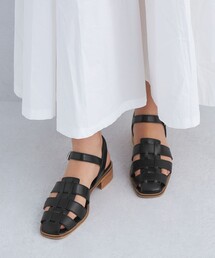 green label relaxing | スクエア グルカサンダル（3cmヒール）(サンダル)