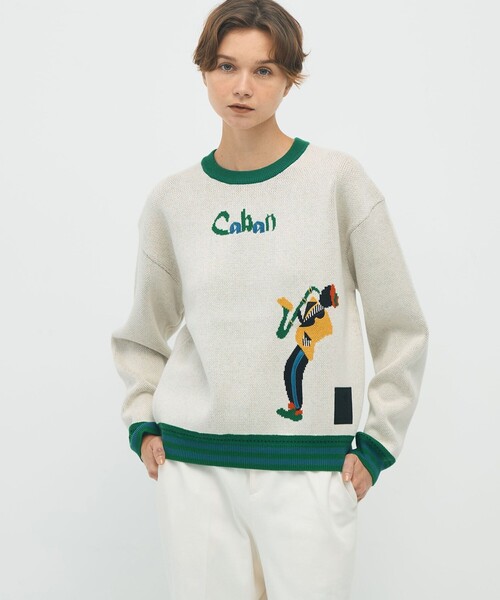 CABAN ホワイト クルーネックセーター mサイズ キャバン ユニセックス