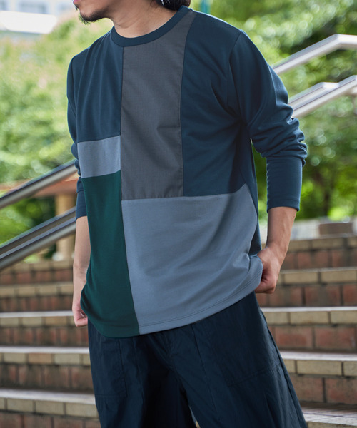 ikka(イッカ)の「【親子コーデ】ブロックスポンチグラデロンT(Tシャツ/カットソー・メンズ・ブラック/ネイビー/グリーン/ホワイト・M/L/XL/S)」の4枚目の写真