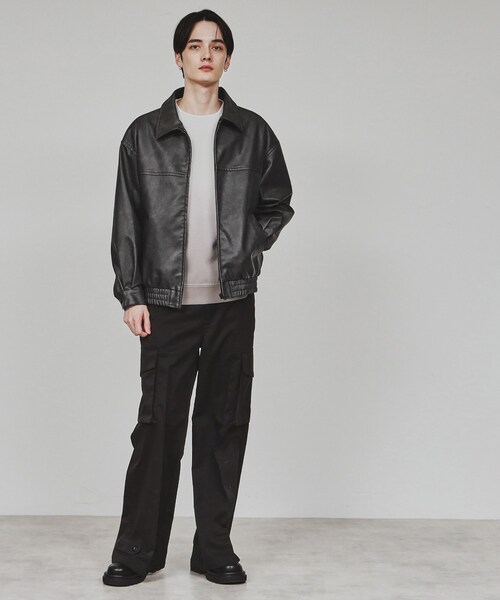 tk.TAKEO KIKUCHI（ティーケータケオキクチ）の「ジップショートブルゾン（ブルゾン・メンズ・ベージュ系/ブラック系・02/03）」の5枚目の写真