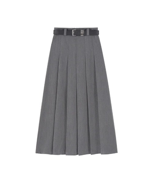 Teem Store(チームストア)の「【ベルト付】タックプリーツロングスカート(スカート・レディース・ブラック/グレー・S/M/L)」の5枚目の写真