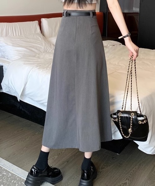 Teem Store(チームストア)の「【ベルト付】タックプリーツロングスカート(スカート・レディース・ブラック/グレー・S/M/L)」の13枚目の写真