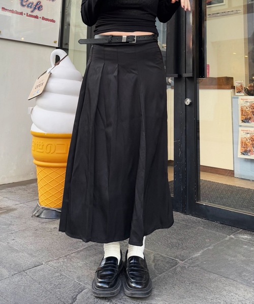 Teem Store(チームストア)の「【ベルト付】タックプリーツロングスカート(スカート・レディース・ブラック/グレー・S/M/L)」の17枚目の写真