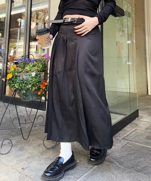 Teem Store(チームストア)の「【ベルト付】タックプリーツロングスカート(スカート・レディース・ブラック/グレー・S/M/L)」の19枚目の写真
