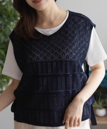 NAVY サイドリボンニットアンサンブル