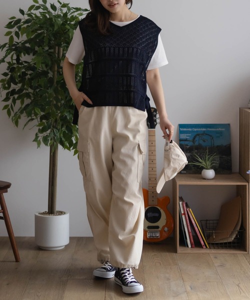 NAVY(ネイビー)の「NAVY サイドリボンニットアンサンブル(アンサンブル・レディース・ネイビー系1/ライトグレー系1/ベージュ系1・M/L)」の12枚目の写真