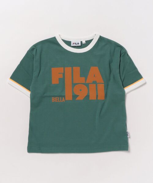 FILA（フィラ）の「FILA/フィラ　ロゴ半袖Tシャツ（Tシャツ/カットソー・キッズ・ブラック/オフホワイト/グリーン・110cm/120cm/130cm）」の3枚目の写真