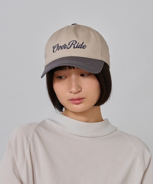 OVERRIDE(オーバーライド)の「OVERRIDE REC EMBROIDERY LOGO CAP SG / オーバーライド(キャップ・レディース・ブルー/ベージュ/ピンク/チョコ・57~59cm)」の1枚目の写真