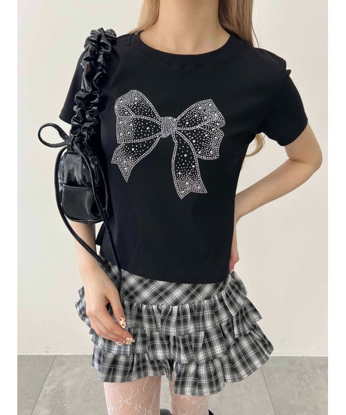 PHILLY（フィリー）の「【プチプラ\2199★】リボンストーンロゴTシャツ（Tシャツ/カットソー・レディース・ホワイト/ブラック・FREE）」の7枚目の写真