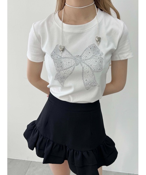 PHILLY（フィリー）の「【プチプラ\2199★】リボンストーンロゴTシャツ（Tシャツ/カットソー・レディース・ホワイト/ブラック・FREE）」の3枚目の写真