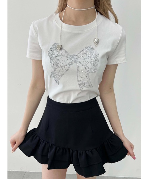 PHILLY（フィリー）の「【プチプラ\2199★】リボンストーンロゴTシャツ（Tシャツ/カットソー・レディース・ホワイト/ブラック・FREE）」の5枚目の写真