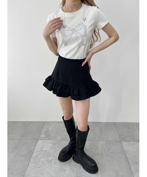 PHILLY（フィリー）の「【プチプラ\2199★】リボンストーンロゴTシャツ（Tシャツ/カットソー・レディース・ホワイト/ブラック・FREE）」の6枚目の写真