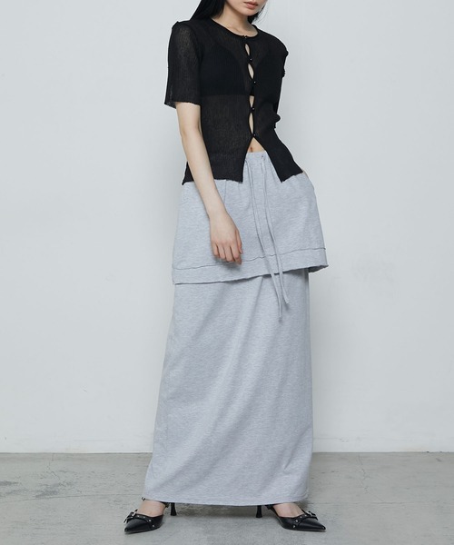 le ELMi(ルエルミ)の「Sheer rib hole half sleeve cardigan / シアー リブ ホール ハーフスリーブ カーディガン(カーディガン/ボレロ・レディース・ブラック/ベージュ/ピンク/ブルー・FREE)」の20枚目の写真