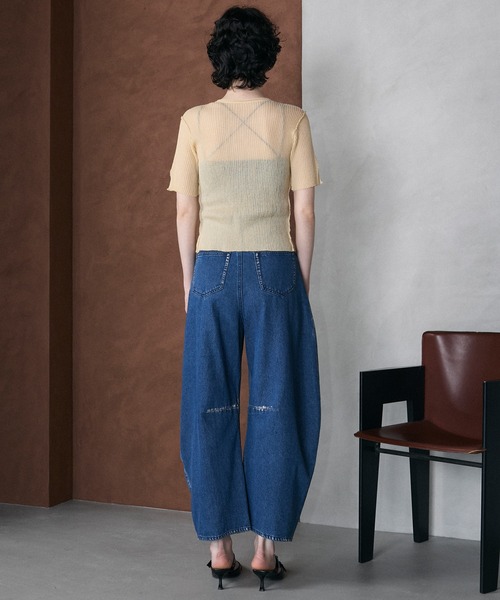 le ELMi(ルエルミ)の「Sheer rib hole half sleeve cardigan / シアー リブ ホール ハーフスリーブ カーディガン(カーディガン/ボレロ・レディース・ブラック/ベージュ/ピンク/ブルー・FREE)」の13枚目の写真