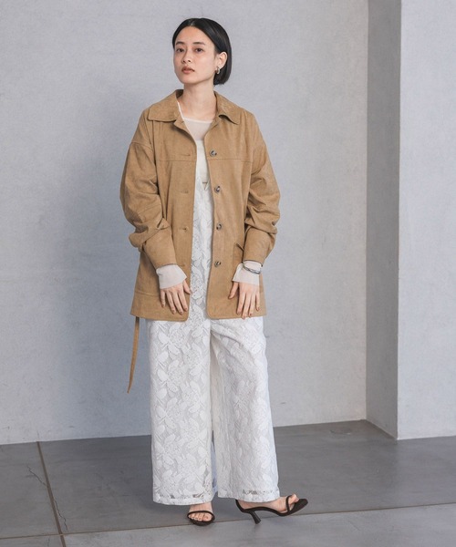 A part by（アパートバイ）の「レースＶサロペット（サロペット/オーバーオール・レディース・オフホワイト/ブラック・FREE）」の8枚目の写真