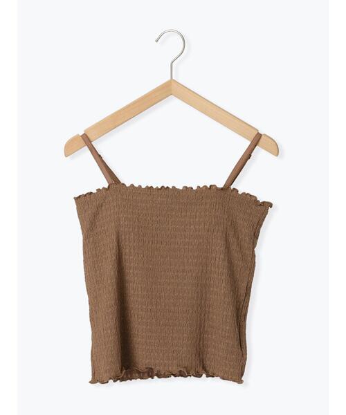ehka sopo(エヘカソポ)の「シャーリングカップ付キャミソール(キャミソール・レディース・ブラック/キナリ/ブルー/モカ・F)」の22枚目の写真