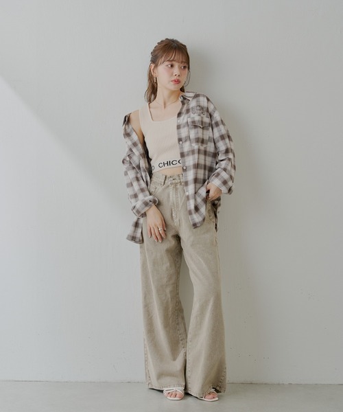 Chico(チコ)の「【ZOZO限定】2WAYオーバーチェックシャツ(シャツ/ブラウス・レディース・ブラック/ネイビー/ブラウン/ピンク/ベージュ/ベージュ系その他・FREE)」の11枚目の写真