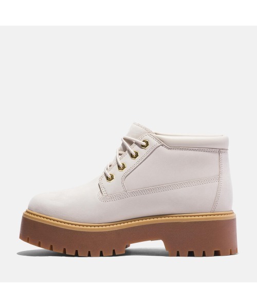 Timberland(ティンバーランド)の「ウィメンズ ストーン ストリート ウォータープルーフ ミッド ブーツ(防水)(ブーツ・レディース・ホワイト・22.5cm/23.0cm/24.0cm/25.0cm)」の5枚目の写真