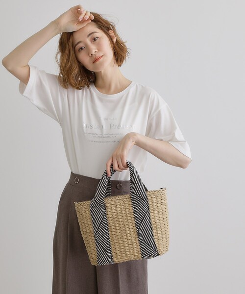 grove（グローブ）の「ペーパー巾着コードラメ2WAYトート（トートバッグ・レディース・アイボリー/グレー/ベージュ/ライトベージュ・00）」の9枚目の写真