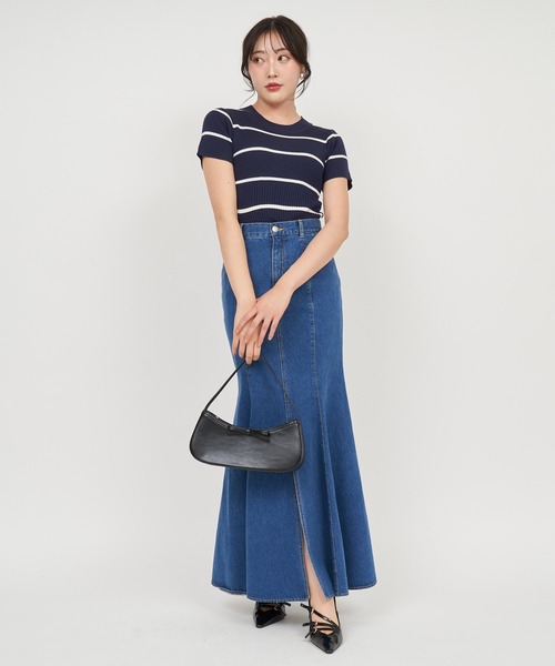 ROYAL PARTY(ロイヤルパーティー)の「ウォッシャブルコンパクト半袖ニットトップス(ニット/セーター・レディース・グレー/レッド/ブラック/マルチ/オフホワイト・FREE)」の16枚目の写真